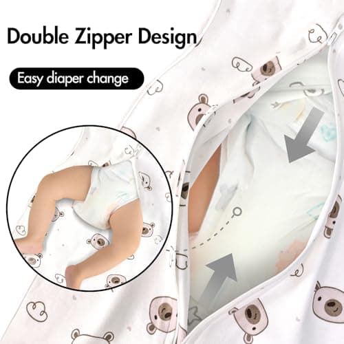 ANYEDDE Baby Swaddle 3-6 Month - Arms Up Swaddles, Baby Transitional Swaddle Sleep Sack for Newborn, Cuff Removable Design, Cute Little Bear Breathable Cotton Newborn Transition Sacks - Thumbnail 4