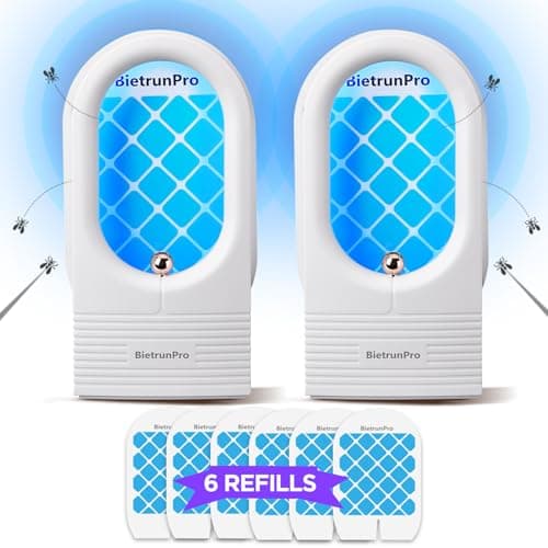 Indoor Fruit Fly & Gnat Traps Plug-in - UV/Blue Light Insect Trap with 2 Devices+6 Refills, Safe & Odorless Flying Insect Catcher for House/Kitchen/Office - Get Rid of Mosquitoes, Moths, Gnats - Image 1