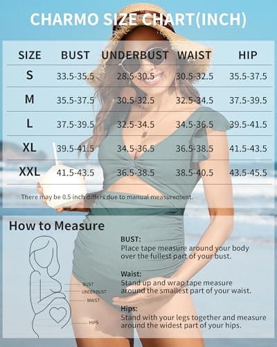 Charmo High Waisted Maternity Swimsuit Ribbed Ruffle One Piece Pregnancy Bathing Suits Self Tie Swimwear M Navy - Thumbnail 6