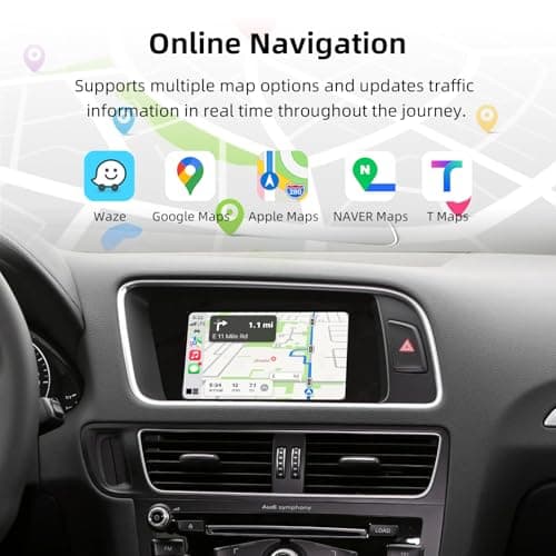 for Audi 2008-16 A4/A5 2010-18 Q5 MMI 3G Carplay,Wireless Carplay&Android Auto Retrofit Decoder Support Navigation/Mirror Link/Voice Control/NTSC or CVBS AHD Camera - Thumbnail 6