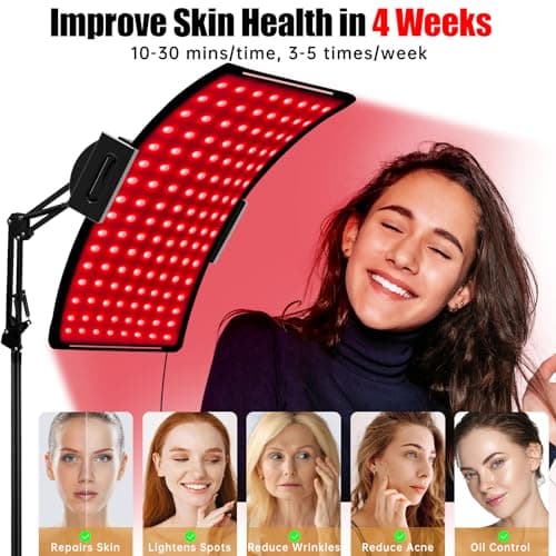 Red Light Therapy Lamp 10-in-1 with Stand & Belt, 660nm Red Light and 850nm Near Infrared, Face & Body Care Device for Skin & Muscle Recovery - Thumbnail 3