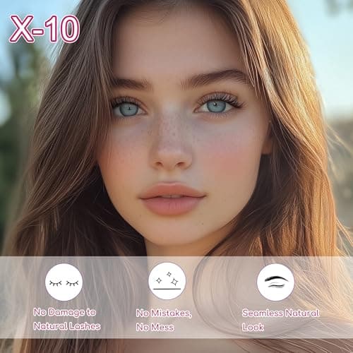 JoMay Self-Adhesive Eyelashes, Press on Lashes No Glue Needed, Glueless Pre-Glued D Curl Cluster Lashes for Beginners, No Residue, Pre-Separated L/R Eye, 1-Step DIY, 120PCS (X10) - Thumbnail 4