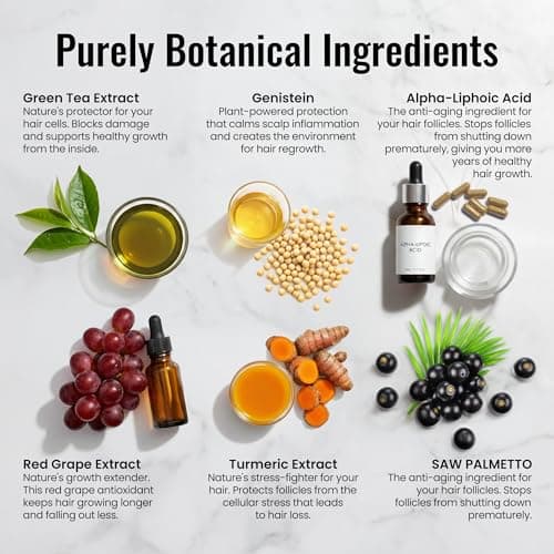 Botanical Hair Loss Foaming Serum for Thicker, Fuller Hair - Safe & Natural Formula with Saw Palmetto - Clinically-Proven for Men & Women to Improve Hair Density - By Skin Clinic for Hair - USA Made - Thumbnail 3