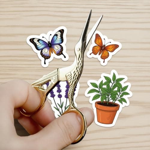 2PCS Sewing Scissors Gold Vintage Stork Embroidery Scissors, Stainless Steel Sharp Bird Shears - Ideal for Handicraft DIY Needlework Cross Stitch Daily Use Travel Sewing Shears（with 2 Covers） - Thumbnail 2