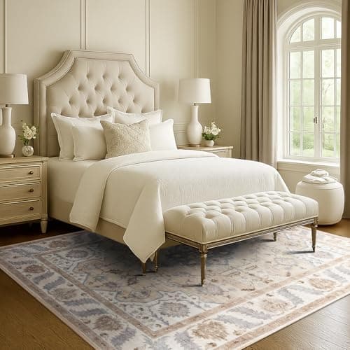 Area Rug 8x10 for Living Room Soft Machine Washable Low Pile Area Rugs Vintage Boho Bedroom,Dinner Room Non-Slip Carpet Rug - Beige - Thumbnail 5