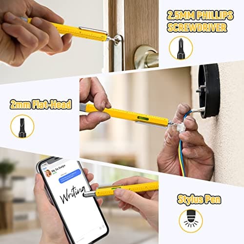 BIIB 6 in 1 Multitool Pen, Mens Gifts for Dad Boyfriend Husband, Anniversary Birthday Father‘s Day Gifts for Men, Gift for Men Who Have Everything, Dad Gift from Daughter Son, Cool Tools Gadgets - Thumbnail 3