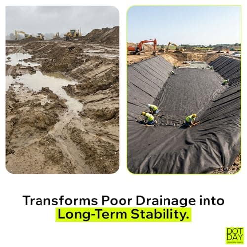 DOTDAY 6 oz Non-Woven Geotextile Fabric 3ft x 50ft, Heavy Duty Driveway Fabric for Gravel, French Drains, Paver Base & Erosion Control, UV-Stabilized Permeable Underlayment, Terra - Thumbnail 6