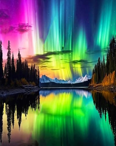 igoodom Paint by Numbers Kit for Adults Beginner – Northern Lights Adult Paint-by-Number on Canvas, DIY Acrylic Painting Set for Home Decor, 16x20in - Image 1