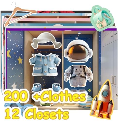 Dino Fun Animal Dress-Up Sticker Book for Kids - Reusable Sticker Pad for Toddlers 2-4 Years, Includes 12 Animals & 200+ Outfits, Travel Activity Toys and Quiet Book Gifts for Girls - Thumbnail 3