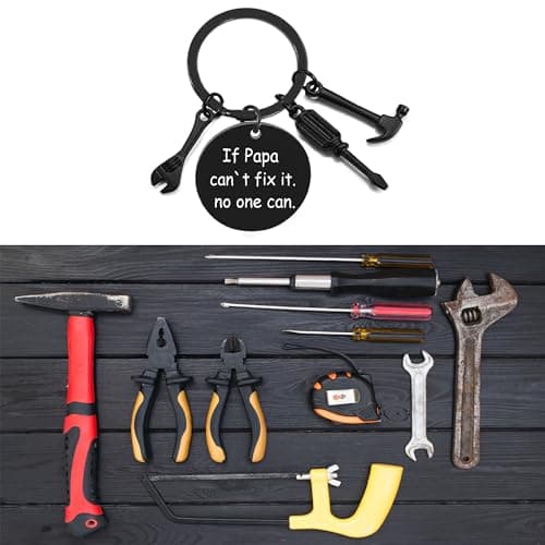 Ediseng Bonus Dad Stocking Stuffers from Daughter Son,Funny Keychain for Men,Personalized Dad Christmas Birthday Gifts,Personalized Keychain with Wrench,Screwdriver and Hammer - Thumbnail 3