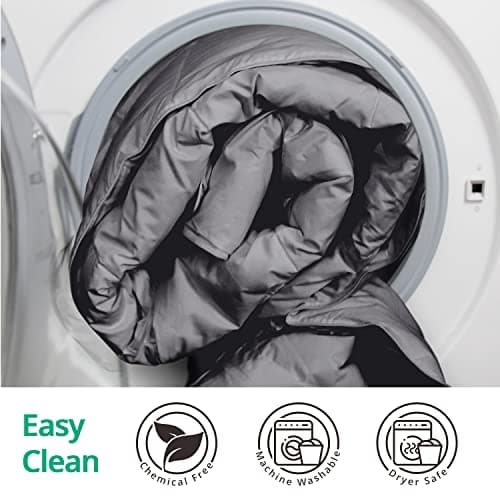 Topllen Down Feather Comforter Queen Size, All Season Duvet Insert, 100% Cotton Shell, Soft and Breathable Bedding with 8 Corner Tabs (90 x 90, Grey) - Thumbnail 6