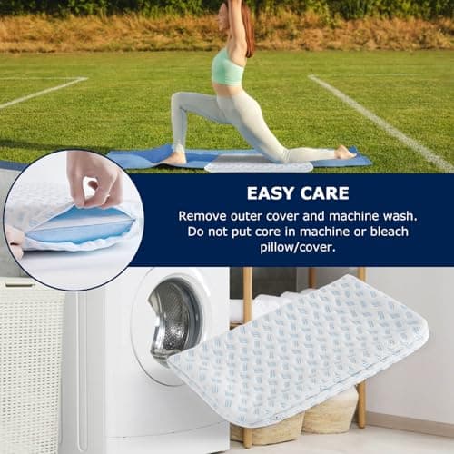 Slybear Ultra Thin Pillows 2-Pack 2.75" Cooling Memory Foam Pillows for Stomach Sleeping, Gel Infused Slim Pillow for All Sleepers,Travel Pillow Bed Pillow with Washable Cover, Standard Size Set of 2 - Thumbnail 4