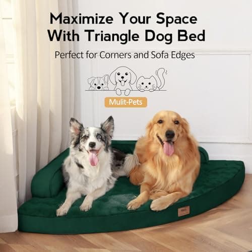 MEKIY Large Orthopedic Dog Bed with Sides XXXL Dog Beds with Removable Washable Cover Non-Slip Waterproof Pet Bed for Extra Large Dogs - Dark Green XXXL - Thumbnail 4