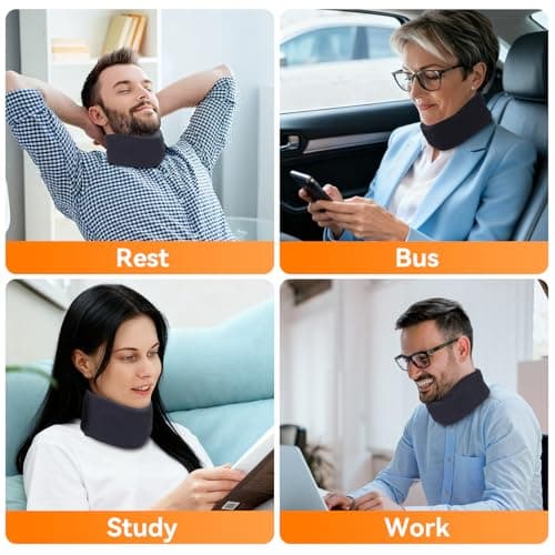 Goldeer Neck Brace for Sleeping, Soft Foam Cervical Collar Neck Support Brace, Keep Vertebrae Stable for Relief of Cervical Spine Pressure for Women & Men(Medium) - Thumbnail 5