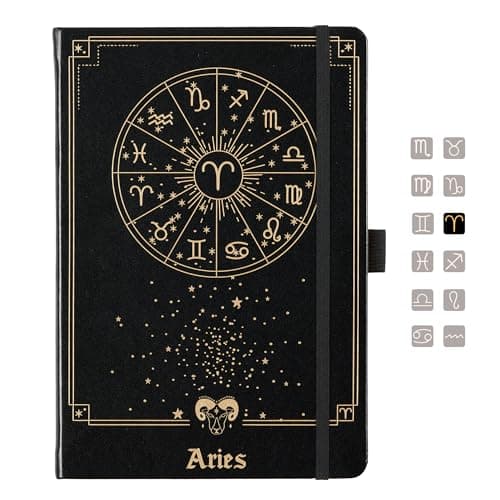 AuroPlanner Aries Zodiac Undated Planner – Monthly Weekly Daily Astrology Portable Journal Notebook, A5 (5.8” × 8.3”), 160 Pages 4-Month Layout, 100 GSM Paper - Image 1
