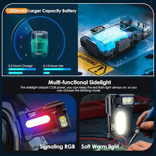 G5 EDC Flashlight – 2Pcs 400 Lumens Super Bright Rechargeable Mini Light with 270°Rotatable Magnet, 3 Modes Dual Light, 1200mAh Portable Flat Pocket Flashlights for Outdoor Camping Daily Carry (2Pcs) - Thumbnail 5