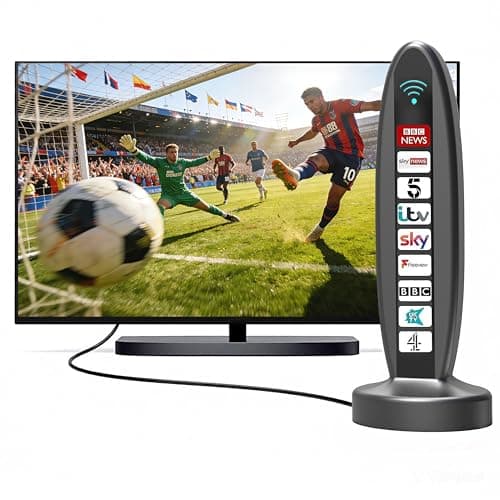 WuayMiy 2026 Upgraded Digital TV Antenna Indoor - Long Range Reception (Up to 580 Miles) - Supports 4K 1080P & ATSC 3.0 Dual Switch Amplifier Signal Booster for Smart TV & Local Channels - Image 1