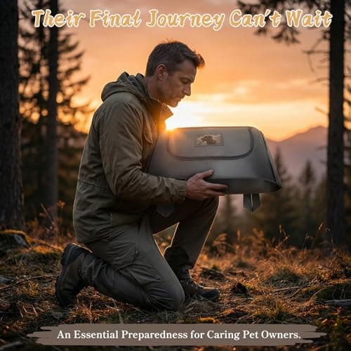 COSOWO Pet Burial Bag, Dignified Leak-Proof Deceased Pet Body Bag with Memorial Keepsake Card, XS–L for Rabbits, Kittens & Small Dogs, Grey, L - Thumbnail 2