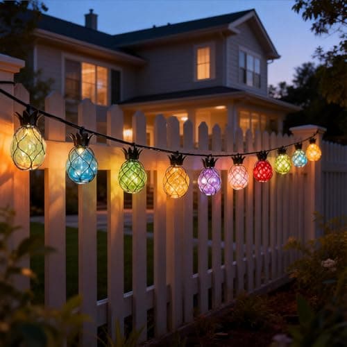 Vigdur Pineapple String Lights - Outdoor Patio Lights Plug in with 10 Pineapple Bulbs Connectable, Indoor String Light for Bedroom Bistro Tiki Decor(10FT - Thumbnail 2