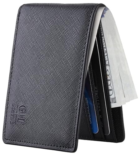 Gostwo Slim Rfid Wallet for Men Minimalist Leather ID Window Front Pocket Bifold Wallet Bussiness Card Holder Gift for Men - Image 1
