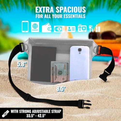 AiRunTech Waterproof Fanny Pack,Phone Pouch Dry Bag for Passport Wallet Purse,Floating Waterproof Bags for Travel Beach Swimming Kayaking Boating Cruise Accessories - Thumbnail 3