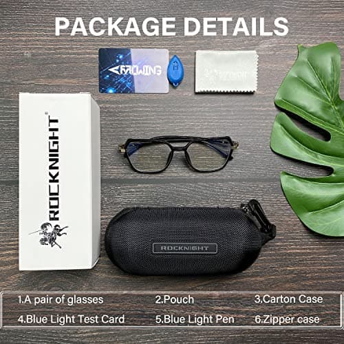ROCKNIGHT ARROWING Blue Light Blocking Glasses Women Men Computer Phone Black Eyewear Frame - Thumbnail 3