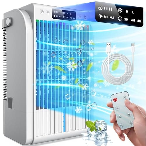 AI Portable Air Conditioners Fan,JYew Evaporative Mini Room Air Conditioners,Portable AC Unit Air Cooler with 4 in 1 Humidifier Fan Conditioner with 1500ML, 3 Speed AC Portable for Room Office Desk - Image 1