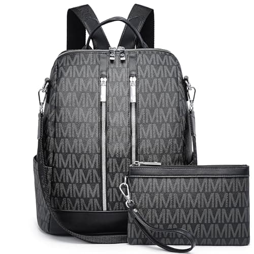 VANSARTO Backpack Purse for Women Vegan Leather Travel Backpack with Wristlet, Designer Convertible Shoulder Bag Satchel Handbag, Lightweight Fashion Backpack with Wide Strap (Black) - Image 1