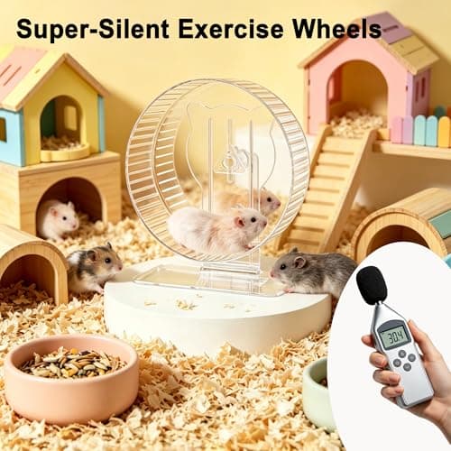 FURLINGDA Silent Hamster Wheel 9.3 Inch, Quiet Spinner Running Wheel with Adjustable Stand & Non-Slip Track – Ideal Small Animal Cage Accessories for Hamsters Gerbils Dwarf Syrian Mice - Thumbnail 4