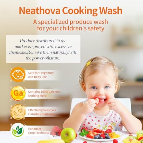 Fruit & Veggie Wash Powder, Natural Organic Produce Cleaner for Pesticides & Wax Removal, Baby Safe Eat Cleaner for Fruits & Vegetables, 50 Washes, 4.2oz (120g), Extra Matcha Powder & Tea Polyphenols - Thumbnail 3