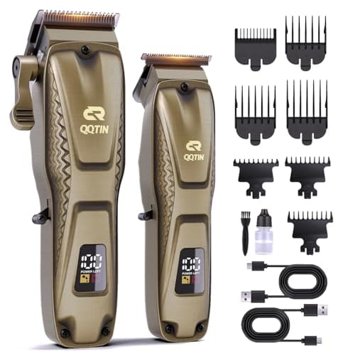 QQTIN Hair Clippers for Men Professional, Cordless Clippers and Trimmers Set for Hair Cutting, 8500RPM Rechargable Electric Hair Trimmer for Self-Haircut and Family Use (Bronze) - Image 1