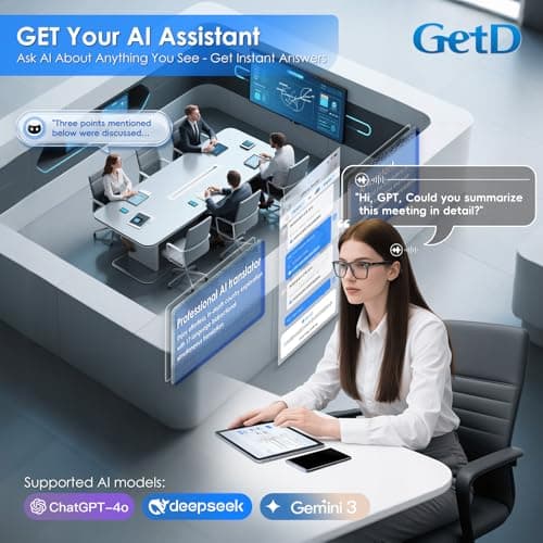 GetD 2026 AI Glasses for Men & Women, Smart Glasses Powered by ChatGPT, AI Real-time Translation with 145 Languages, 11H Music Play, Bluetooth Glasses with Photochromic Lens for Daily Use, Travel - Thumbnail 3