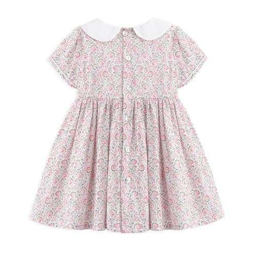 Simplee kids Baby Girls Floral Dress Infant Toddler Girls Outfits Summer Casual Dresses for 4 Years (Light Pink) - Thumbnail 3