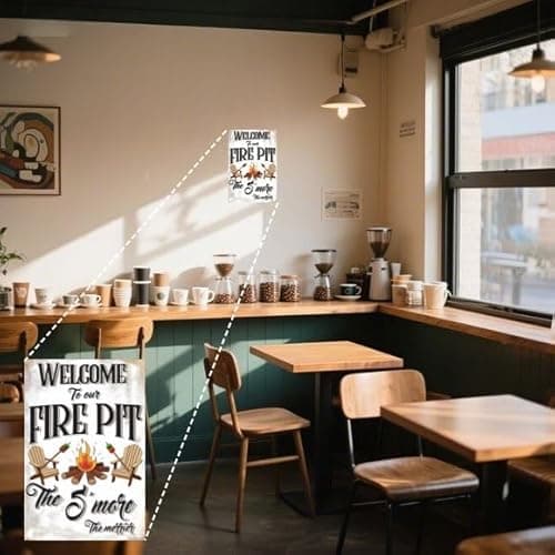 Carastora Vintage Metal Sign for Fire Pit Area - Wall Art Tin Sign for Patio, Backyard, Camping, Country Garden Decor, 8x12 Inch - Thumbnail 2