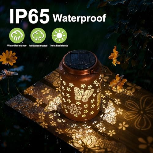 Gifts for Mom Butterfly - Solar Lights Outdoor Garden Decor for Outside, Mothers Day Gifts, Solar Lantern Outdoor Waterproof for Outdoor Decor, Pathway, Yard, Patio Landscape Lighting - Thumbnail 3