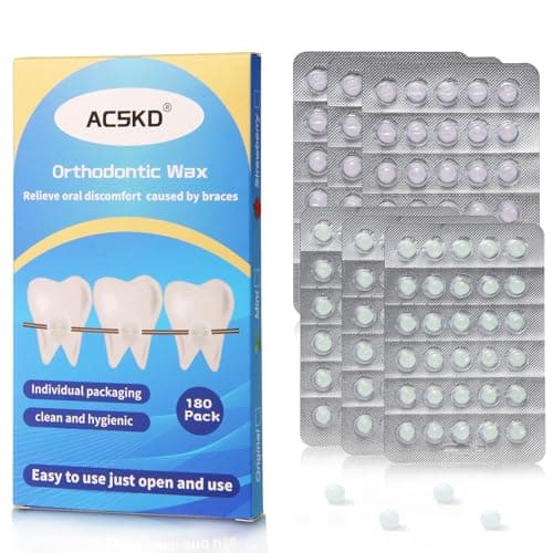 ACSKD 180PCS Braces Wax,Orthodontic Wax with Individual Packaging,Dental Waxs for Brace Travel Home Office,Mint and Strawberry Mix