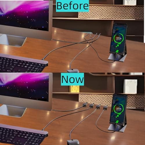 10 Pack Magnetic Cable Clips,Adjustable and Convenient Cable Management, Wire Holder Organizer, Conceal or Arrange Phone USB Charger Cables for Home, Office, Car, Desk, or Nightstand. (Black) - Thumbnail 6