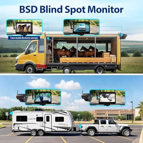 Solar Wireless Backup Camera with Magnetic, 7" HD 1080P Recording Monitor, Alarm Function, Night Vision, Vehicle Back up Cameras for Car RV Truck Trailer Camper SUV - Thumbnail 3