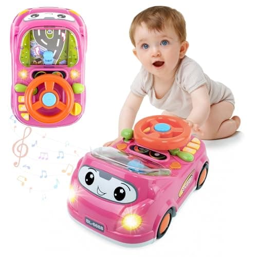 DELUTIQUE Girl Toy for 1 Year Old,Toddler Car Steering Wheel Toy with Sound & Light,Car Toys for Toddlers 1-3,Gift for 1 2 3 Years Old Boys Girls ﻿ - Image 1
