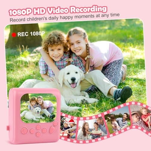 Kids Instant Print Camera,1080P Digital Camera for Kids with 32GB Card, for Grandkids,4 6 7 8 9 10 Year Old Girls Boys Birthday Gifts, Instant Print Toys for Girls 6-8 8-10 - Thumbnail 2