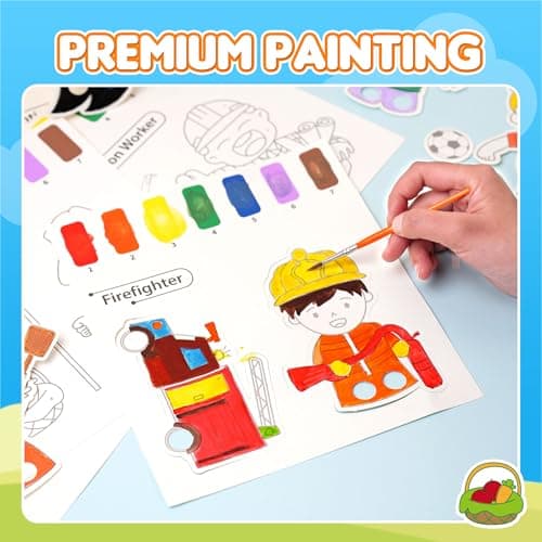 YPLUS Paint with Water Books for Toddlers, Watercolor Painting Funny Careers, Gift for Kids Ages 1-3, 2-4, 4-6 - Thumbnail 6