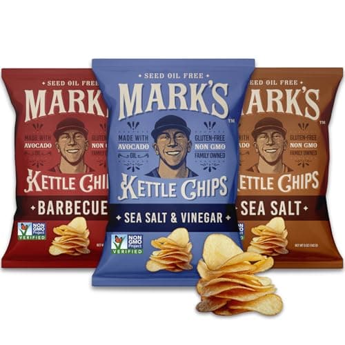 MARK’S Kettle Cooked Avocado Oil Potato Chips, Variety Pack – Gluten Free and Seed Oil Free | 3-Flavor Variety Pack, 5 oz (Pack of 3) | Gluten Free, Non-GMO Chips for Clean & Healthy Snacking - Image 1