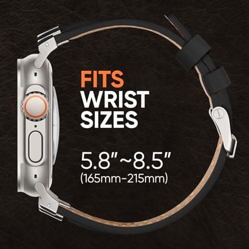 Suitisbest Leather Bands Compatible for Apple Watch Ultra Band 49mm 46mm 45mm 44mm 42mm, Genuine Leather Replacement Strap for iWatch Series 11 10 9 8 7 6 5 4 3 2 1, SE 3 2 1, Ultra 3 2 1 - Thumbnail 4