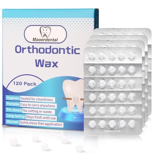 Maoerdental Orthodontic Wax 120 Pack, Easy to Mold Braces Wax, Dental Wax Long-Lasting Hold, Portable and Easy to Tear,Food Grade Relief Wax for Home Travel Office (Unscented)