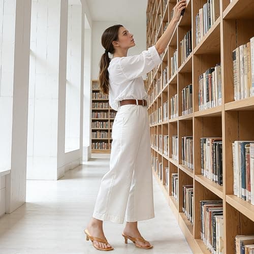 Athlefit Women's Kitten Heels Flip Flops Square Open Toe Low Heels Slip On Comfortable Casual Thong Slide Sandals Tan Size 8.5 - Thumbnail 2