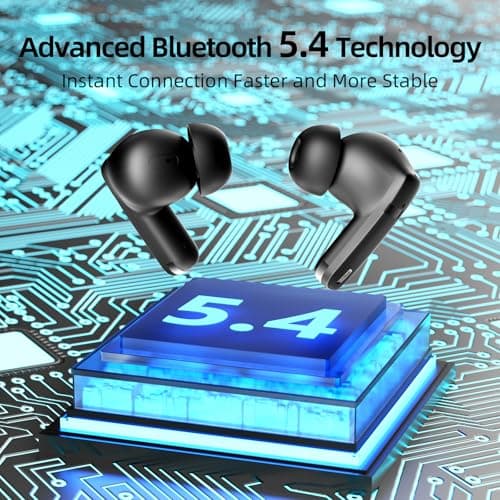 ATHONGL Wireless Earbuds, 100H Bluetooth 5.4 Headphones, ENC+ ANC Noise Cancelling Touch Control True Wireless Bluetooth Ear Buds,Stereo Deep Bass Bluetooth Headset for Sports/Workout/Gym(White) - Thumbnail 6