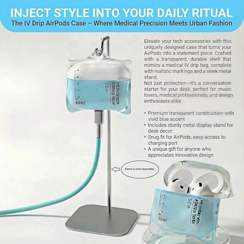 ZZTLHDS Music Drip Compatible AirPods Case, Compatible with AirPods Pro 1/2 and AirPods 4rd, Liquid Silicone Anti Fall Protective Cover with Lanyard (AirPods Pro 1/2-Blue) - Thumbnail 3