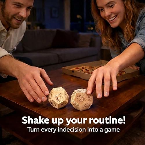 Date Night Food Decision Dice: 3 PCS Dice Set Date Ideas for Couples,Wooden Dinner Dice Love Dice with Gift Box,Valentines Gifts for Him Her Boyfriend Girlfriend - Thumbnail 6