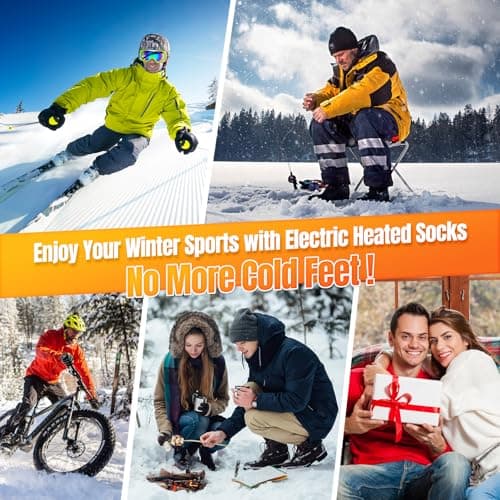 Starines 8000mAh Heated Socks for Men Women,APP Control Rechargeable Battery Electric Socks,Heating Foot Warmers Up to 13H Valentine's White Elephant Gift for Outdoor Winter Work Ski Hiking Hunting - Thumbnail 5