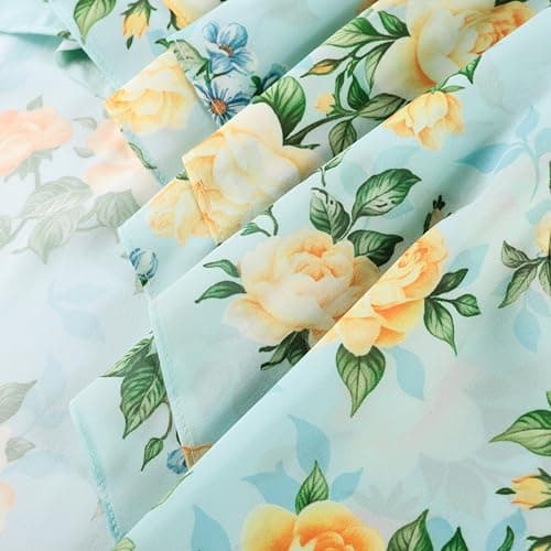 GRACE KARIN Womens Summer One Shoulder Sleeveless Dresses Floral Flowy Ruffle High Low Wedding Guest Maxi Sundresses Blue Yellow 6 - Thumbnail 5